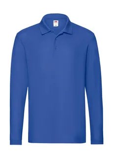 Fruit of the Loom Premium polo met lange mouwen in Royal, voorkant