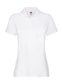 Fruit of the Loom Lady-Fit Premium Polo in White, voorkant