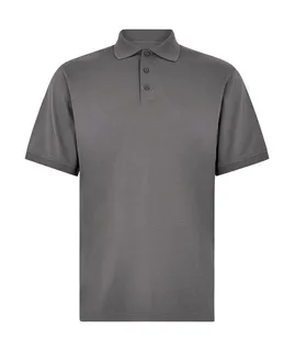 Kustom Kit Regular Fit Superwash® 60º Jersey Polo in Charcoal Solid, voorkant
