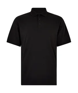 Kustom Kit Regular Fit Superwash® 60º Jersey Polo in Black, voorkant