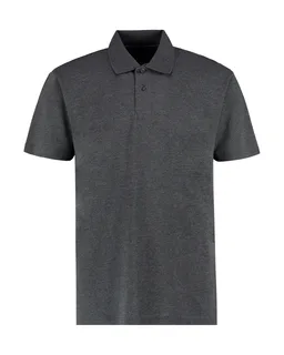 Kustom Kit Heren Workforce polo, regular fit in Dark Grey Marl, voorkant