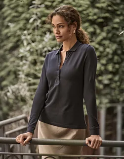 Tee Jays Dames luxe stretch polo met lange mouwen – foto 1