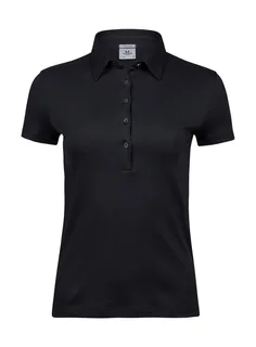 Tee Jays Dames polo van pimakatoen in Black, voorkant