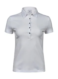 Tee Jays Dames polo van pimakatoen in White, voorkant