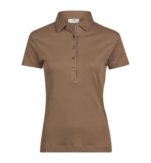 Tee Jays Dames polo van pimakatoen in Wood, voorkant