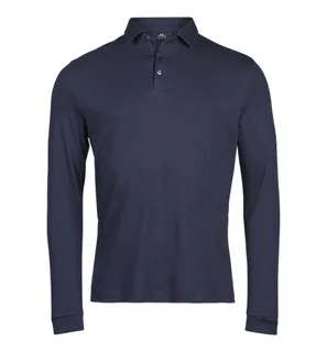 Tee Jays Polo van pimakatoen met lange mouwen in Navy, voorkant