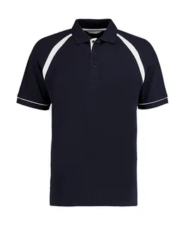 Kustom Kit Classic Fit Oak Hill Polo in Navy/White, voorkant