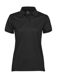 Tee Jays Dames Club polo in Black, voorkant