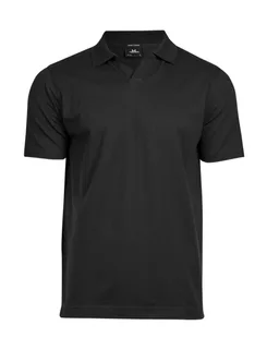 Tee Jays Luxe stretch polo met V-hals in Black, voorkant