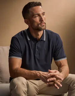 Tee Jays Luxe gestreepte stretch polo – foto 1
