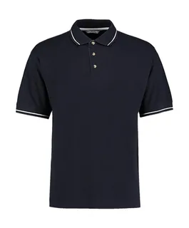Kustom Kit Men's St. Mellion polo, classic fit in Navy/White, voorkant