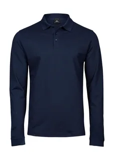 Tee Jays Luxe stretch polo met lange mouwen in Navy, voorkant