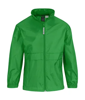 B&C Kids' windbreaker in Real Green, voorkant