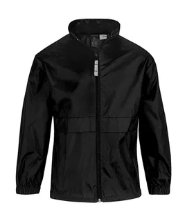 B&C Kids' windbreaker in Black, voorkant