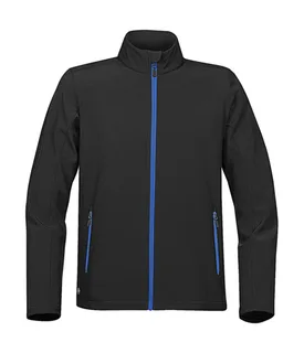 Stormtech Orbiter softshell jack in Black/Azure, voorkant