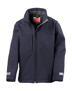 Result Kinder klassiek softshell jack in Navy, voorkant