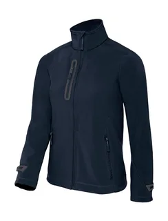 B&C Dames technische softshell jack in Navy, voorkant