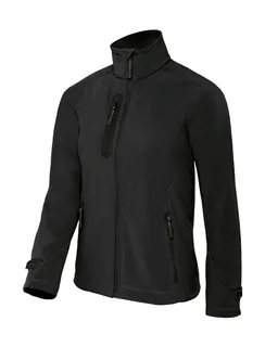 B&C Dames technische softshell jack in Black, voorkant
