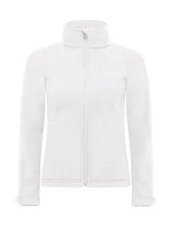 B&C Women's hooded softshell jacket in White, voorkant