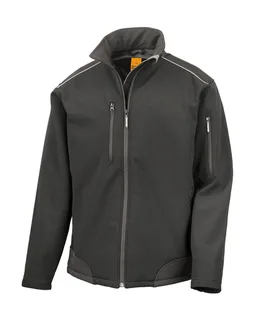 Result Work-Guard Softshell werkjack in ripstop Cordura® in Black/Black, voorkant