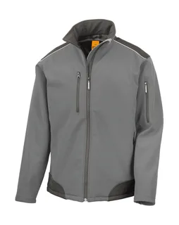 Result Work-Guard Softshell werkjack in ripstop Cordura® in Grey/Black, voorkant
