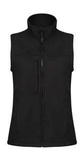 Regatta Professional Women's Flux softshell bodywarmer in Black/Black, voorkant
