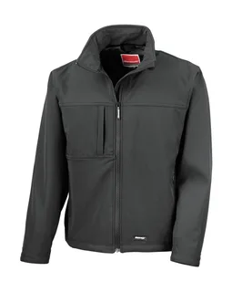 Result Klassiek softshell jack in Black, voorkant