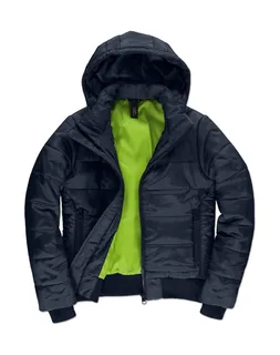 B&C Women's Superhood jacket in Navy/Neon Green, voorkant