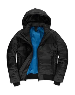 B&C Women's Superhood jacket in Black/Cobalt Blue, voorkant