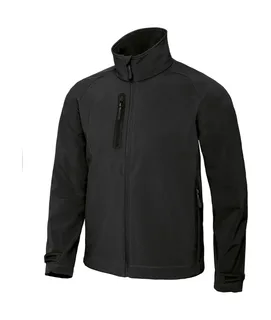 B&C Heren technische softshell jack in Black, voorkant
