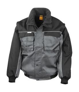 Result Work-Guard Heavy Duty jacket in Grey/Black, voorkant
