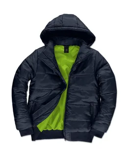 B&C Superhood jacket in Navy/Neon Green, voorkant
