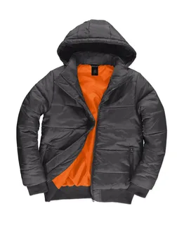 B&C Superhood jacket in Dark Grey/Neon Orange, voorkant