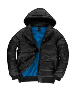 B&C Superhood jacket in Black/Cobalt Blue, voorkant