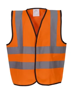 Yoko Kinder fluohesje met 2 banden en bretelbies in Fluo Orange, voorkant
