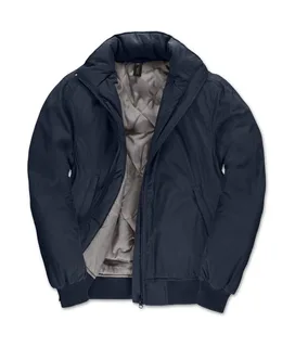 B&C Dames Crew bomberjack in Navy/Warm Grey, voorkant
