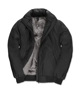 B&C Dames Crew bomberjack in Black/Warm Grey, voorkant