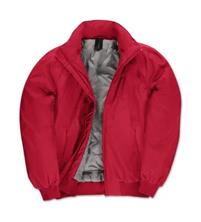 B&C Crew bomber jacket in Red/Warm Grey, voorkant