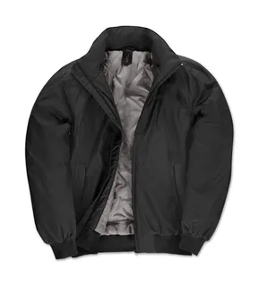 B&C Crew bomber jacket in Black/Warm Grey, voorkant