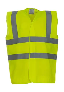 Yoko Fluohesje met 2 banden en bretelbies in Fluo Yellow, voorkant