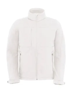 B&C Heren softshell jack met capuchon in White, voorkant