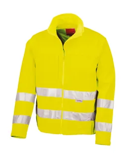 Result Safe Guard Hi-vis Softshelljack in Fluorescent Yellow, voorkant