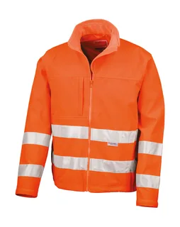 Result Safe Guard Hi-vis Softshelljack in Fluorescent Orange, voorkant