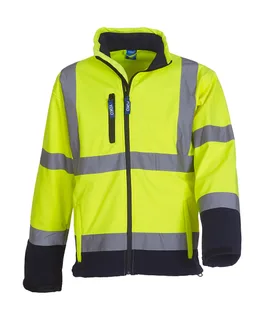 Yoko Fluo softshell jacket in Fluo Yellow/Navy, voorkant