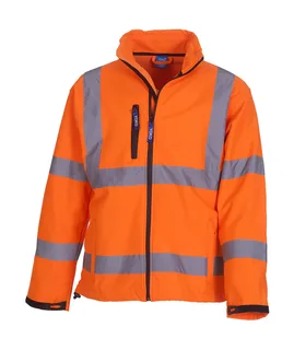 Yoko Fluo softshell jacket in Fluo Orange, voorkant