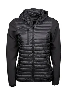 Tee Jays Women's Crossover hooded jacket in Black, voorkant