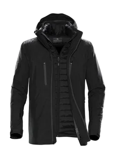 Stormtech Men's Matrix System jacket in Black/Carbon, voorkant