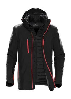 Stormtech Men's Matrix System jacket in Black/Bright Red, voorkant