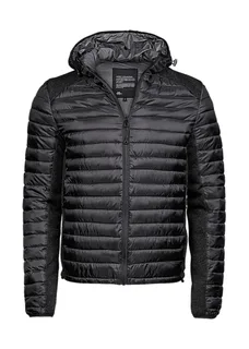 Tee Jays Crossover outdoorjack met capuchon in Black/Black Melange, voorkant