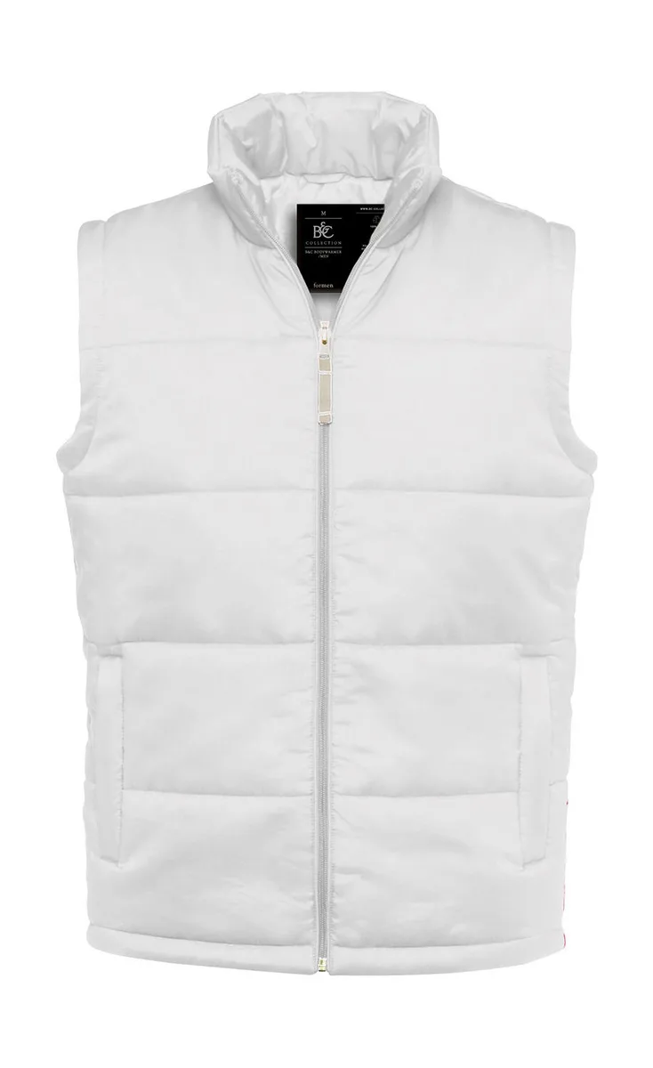 B&C Bodywarmer in White, voorkant – te bedrukken met jouw logo of tekst